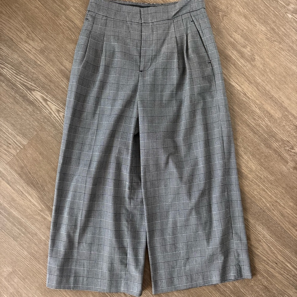Plaid Wide Leg Pants
